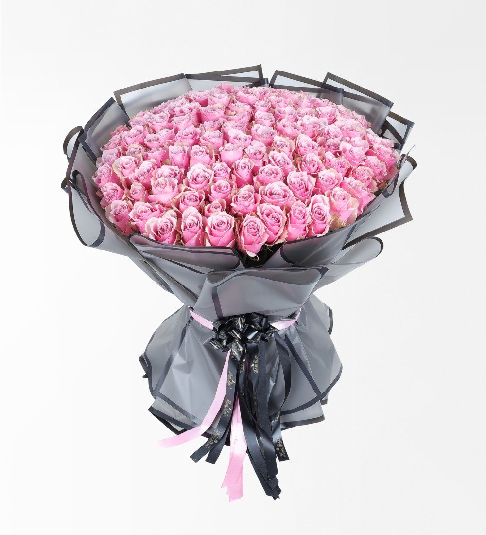 Dev Boy 100 Adet Pembe Athena Gül Buketi