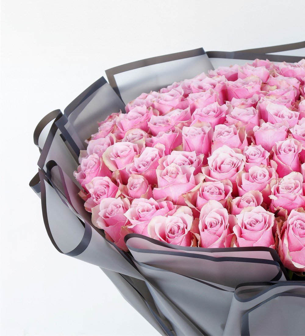 Dev Boy 100 Adet Pembe Athena Gül Buketi