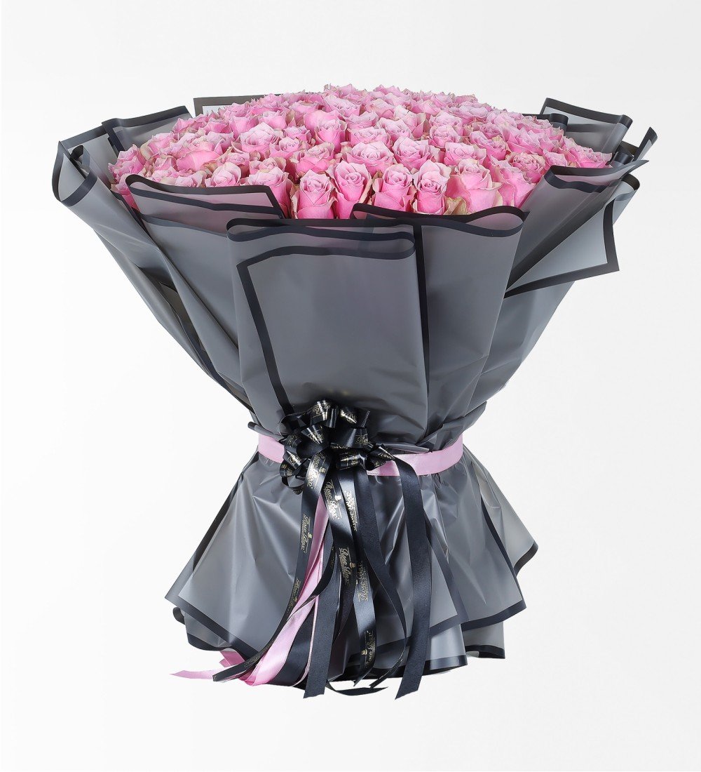Dev Boy 100 Adet Pembe Athena Gül Buketi
