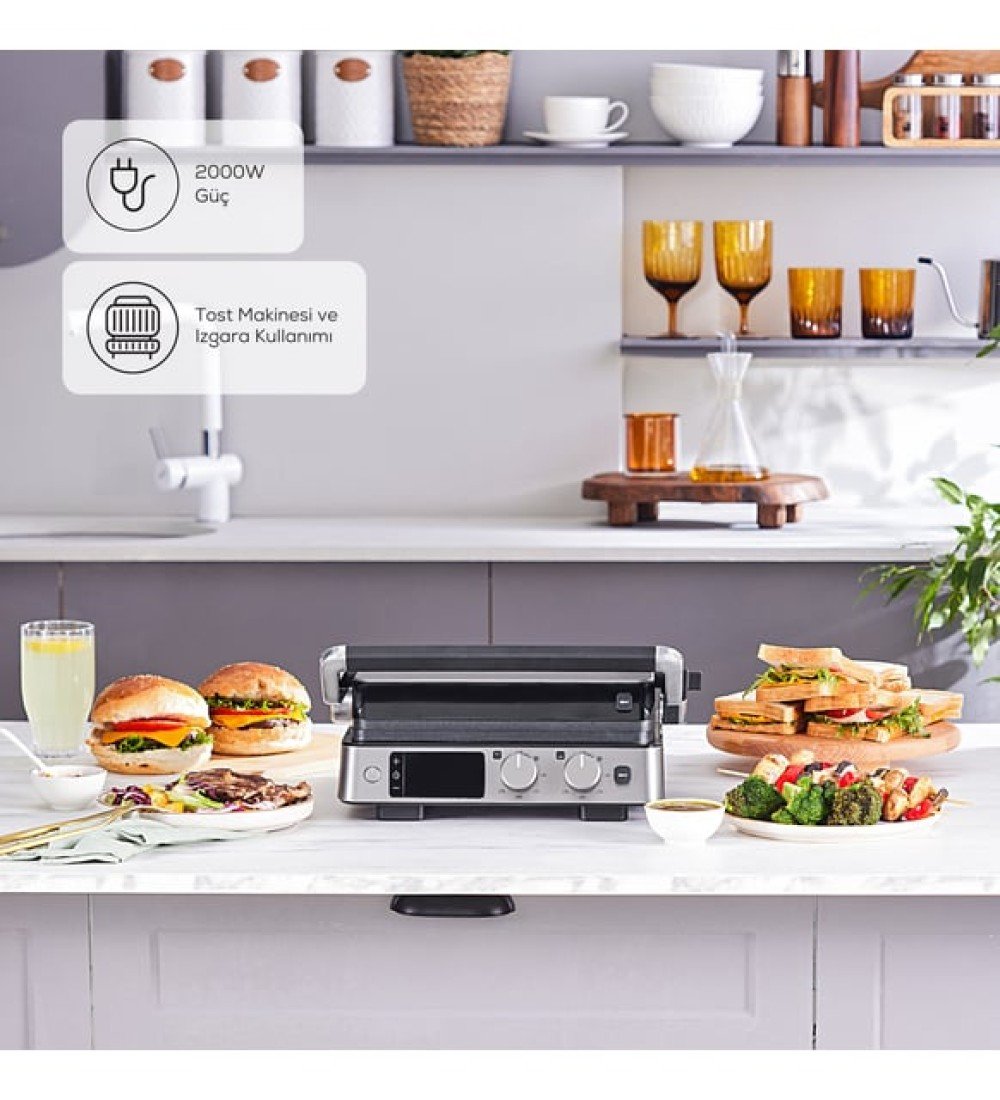 Karaca Compact Steel Sear and Grill Inox 2008 Döküm Izgara ve Tost Makinesi 6
