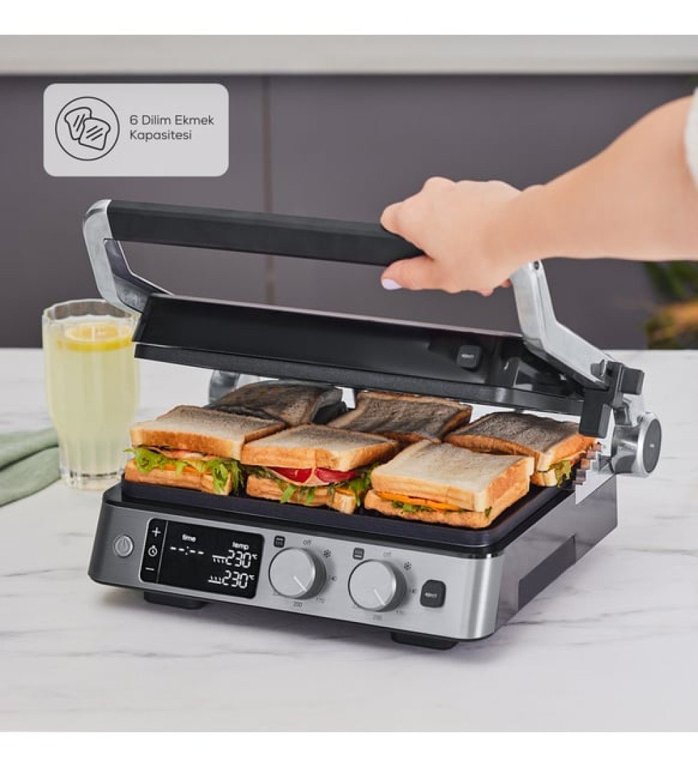  Karaca Compact Steel Sear and Grill Inox 2008 Döküm Izgara ve Tost Makinesi 6