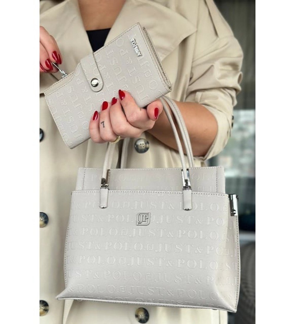 Just Polo Kadın Orta Boy 5 Bölmeli El ve Omuz Çantası ve Cüzdan