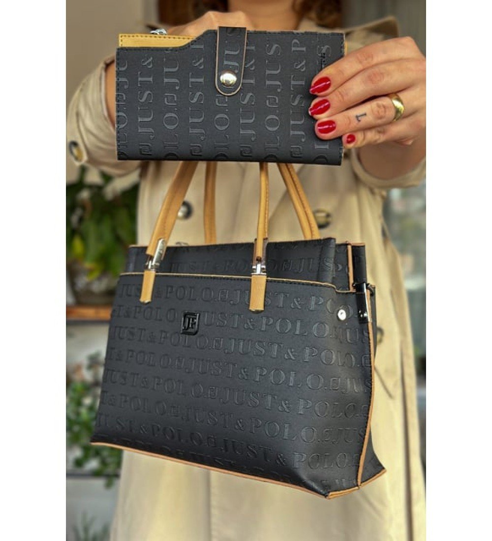 Just Polo Kadın Orta Boy 5 Bölmeli El ve Omuz Çantası ve Cüzdan