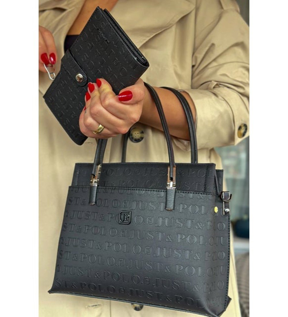 Just Polo Kadın Orta Boy 5 Bölmeli El ve Omuz Çantası ve Cüzdan